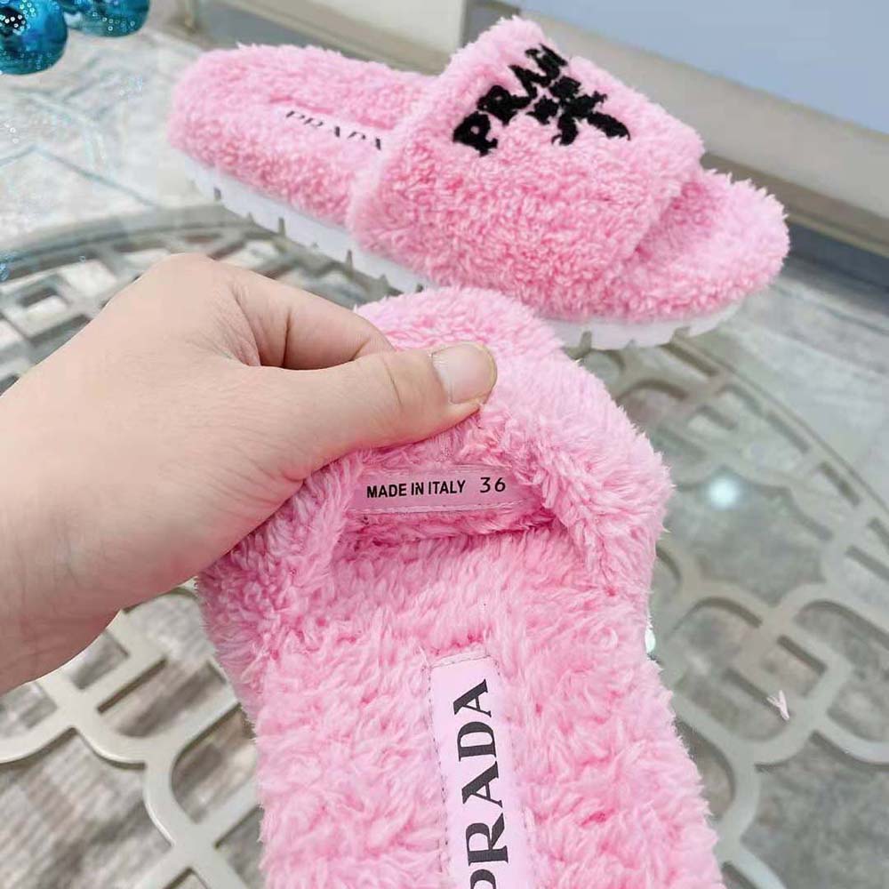 Prada Women Terry Cloth Slides-Pink - image 6