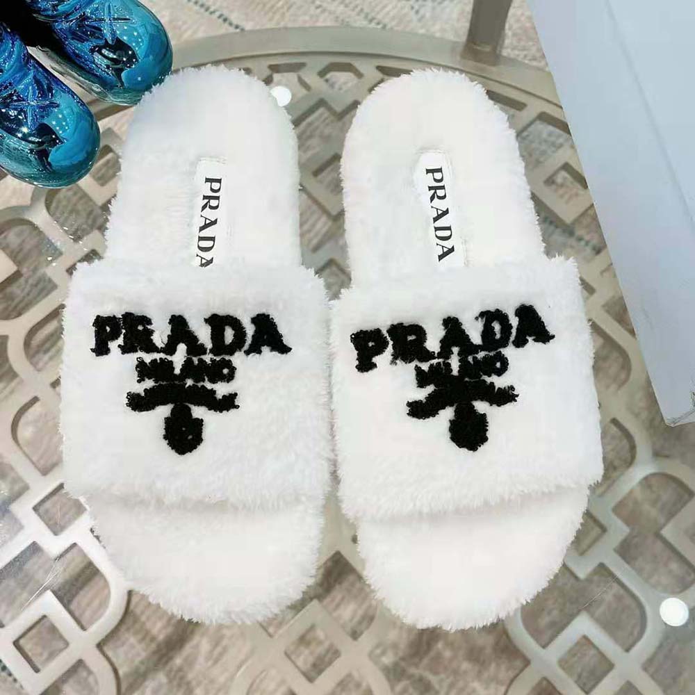 Prada Women Terry Cloth Slides-White - image 5