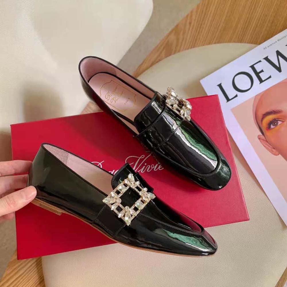 Roger Vivier Women Mini Broche Vivier Buckle Loafers in Patent Leather-Black - image 5