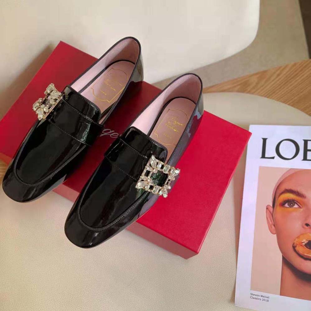 Roger Vivier Women Mini Broche Vivier Buckle Loafers in Patent Leather-Black - image 6
