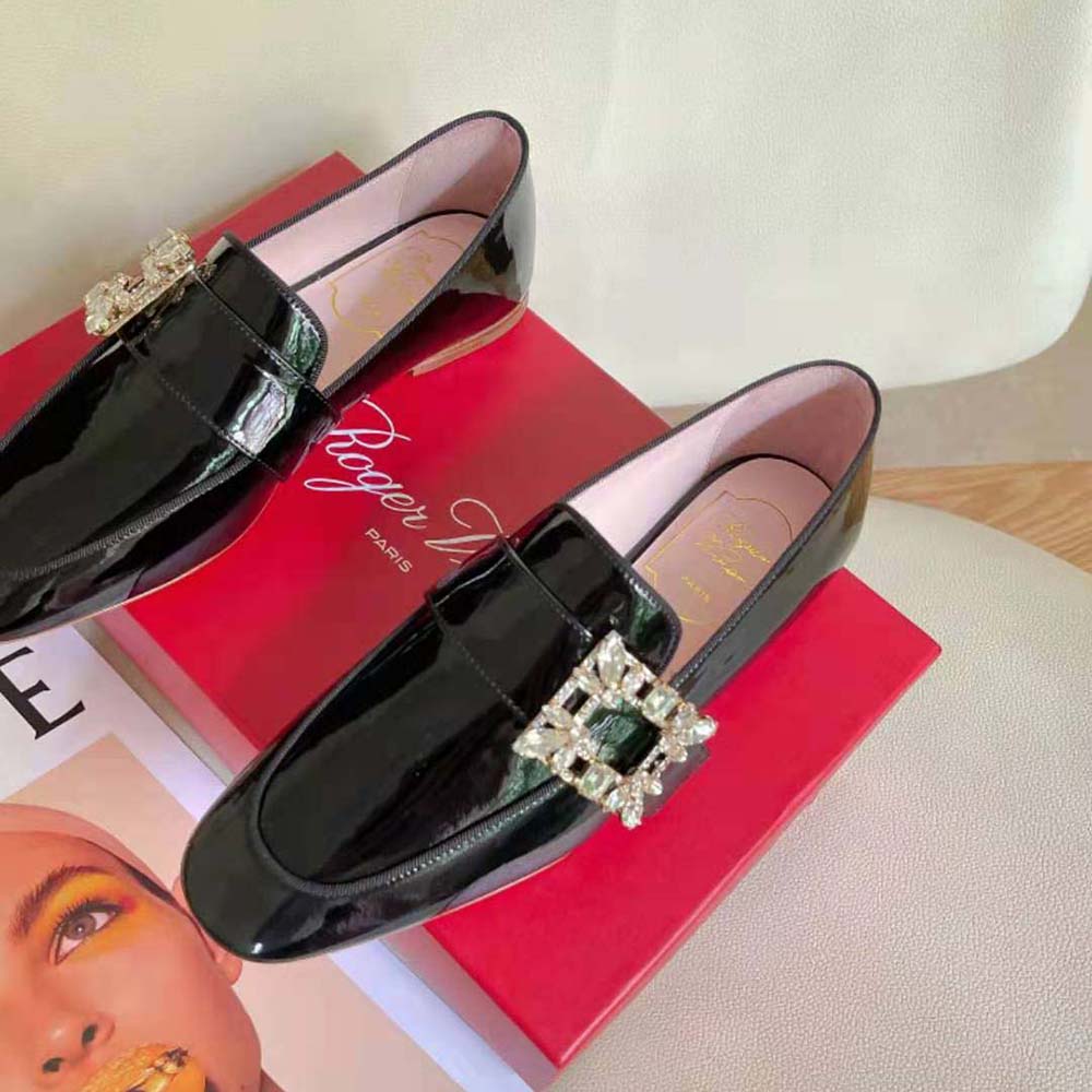 Roger Vivier Women Mini Broche Vivier Buckle Loafers in Patent Leather-Black - image 7