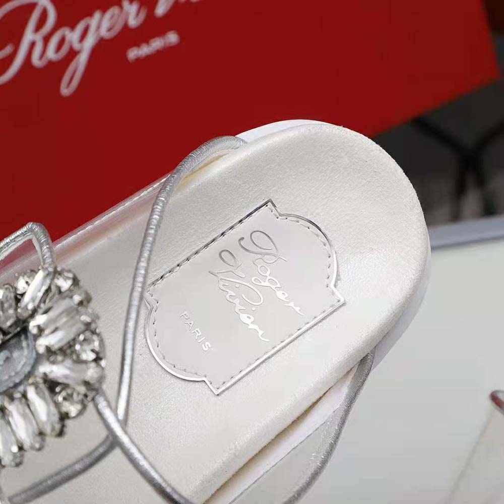 Roger Vivier Women Slidy Viv’ Strass Buckle Mules in PVC - image 10