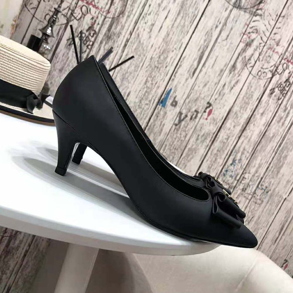 Saint Laurent YSL Women Anais Bow Pumps in Smooth Leather-Black - image 9
