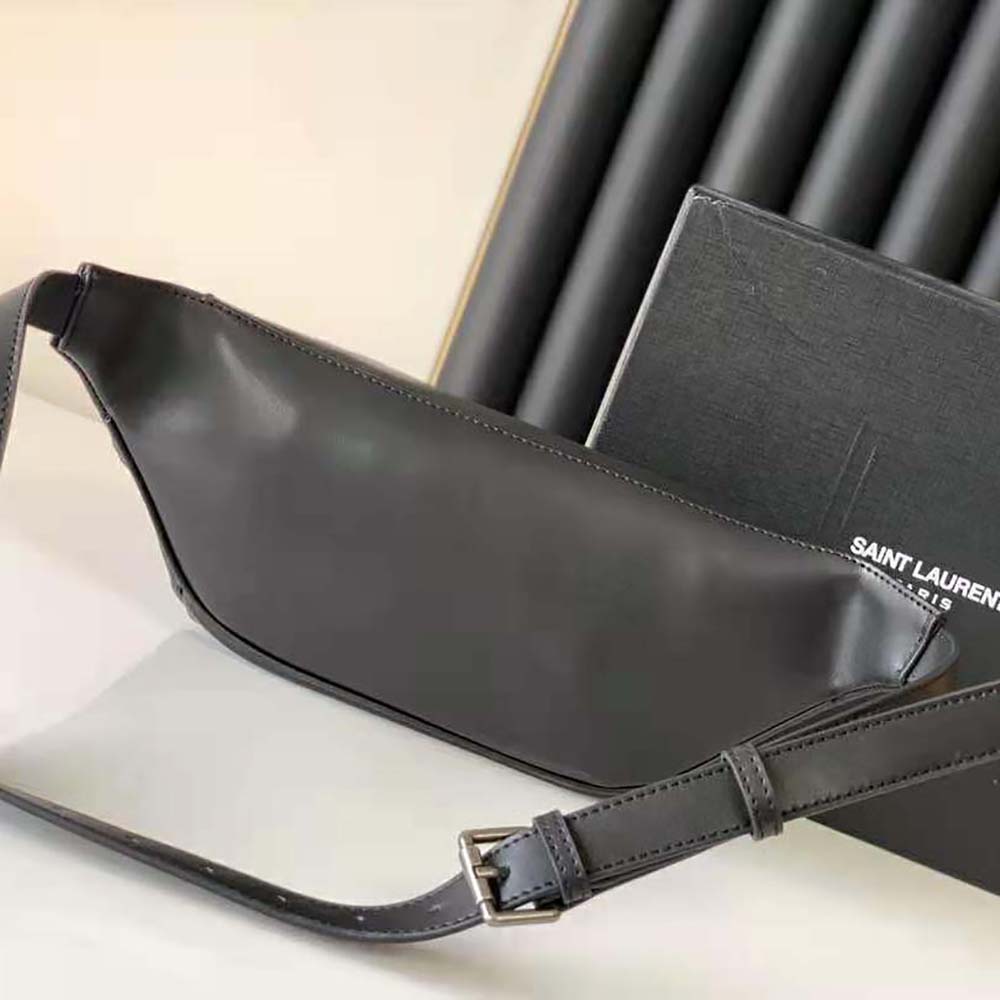 Side angle showing adjustable strap on Saint Laurent YSL Classic Monogram Belt Bag