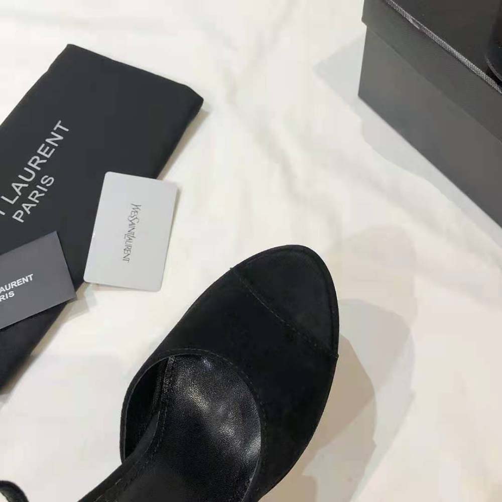 Saint Laurent YSL Women Jodie Platform Sandals in Suede-Black - image 10