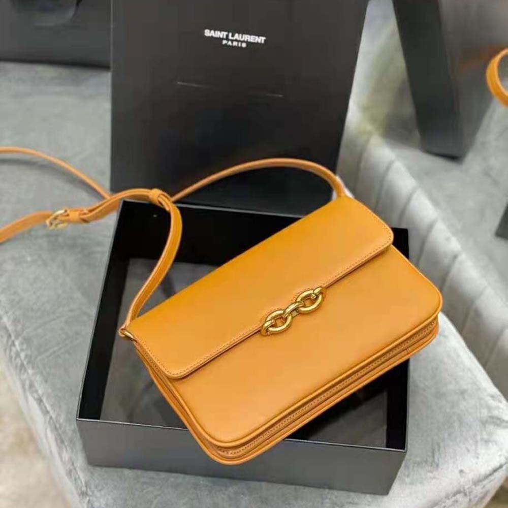 Saint Laurent YSL Women Le Maillon Satchel in Smooth Leather-Brown - image 5