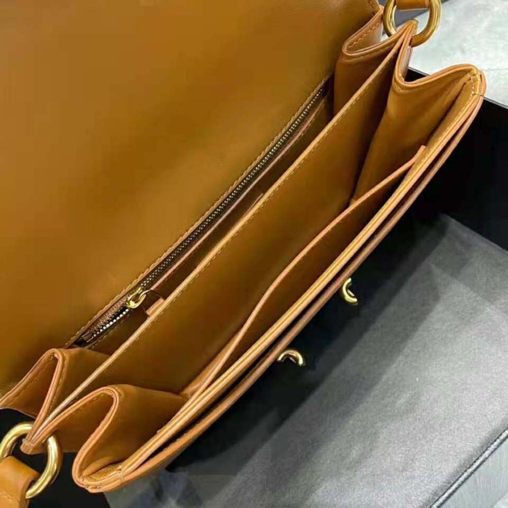Saint Laurent YSL Women Le Maillon Satchel in Smooth Leather-Brown - image 9