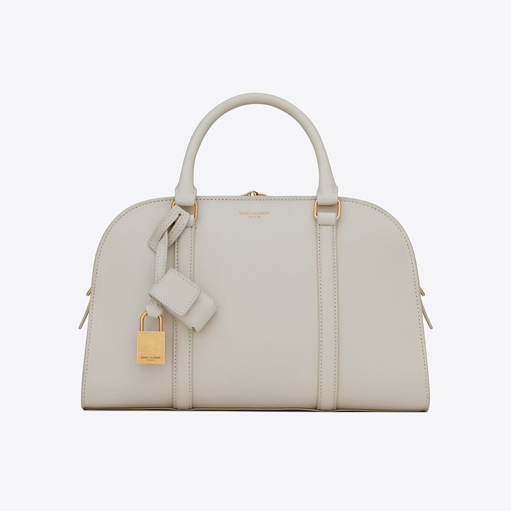 Saint Laurent YSL Women Lock Baby Duffle in Smooth Leather-White - image 1