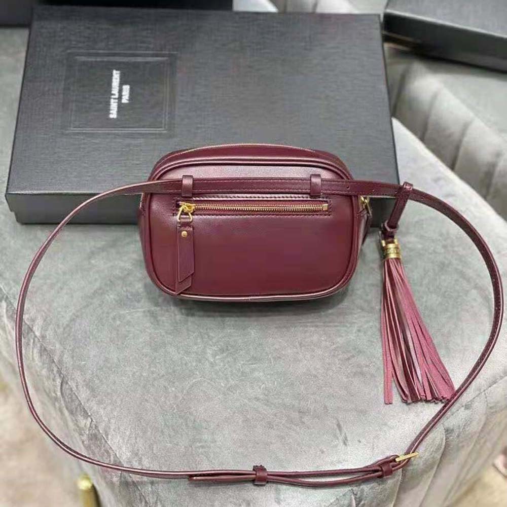 Saint Laurent YSL Women Lou Belt Bag in Matelasse Leather-Maroon - image 5