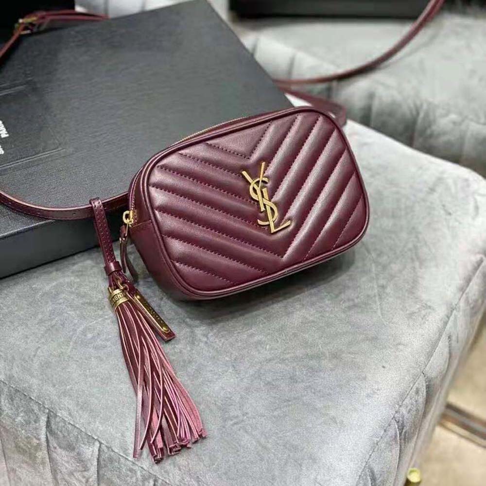 Side angle showing adjustable strap on Saint Laurent YSL Lou Belt Bag