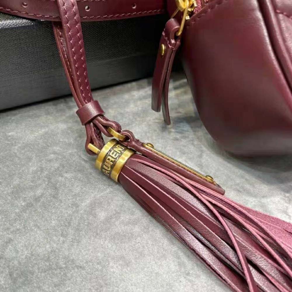 Saint Laurent YSL Women Lou Belt Bag in Matelasse Leather-Maroon - image 7