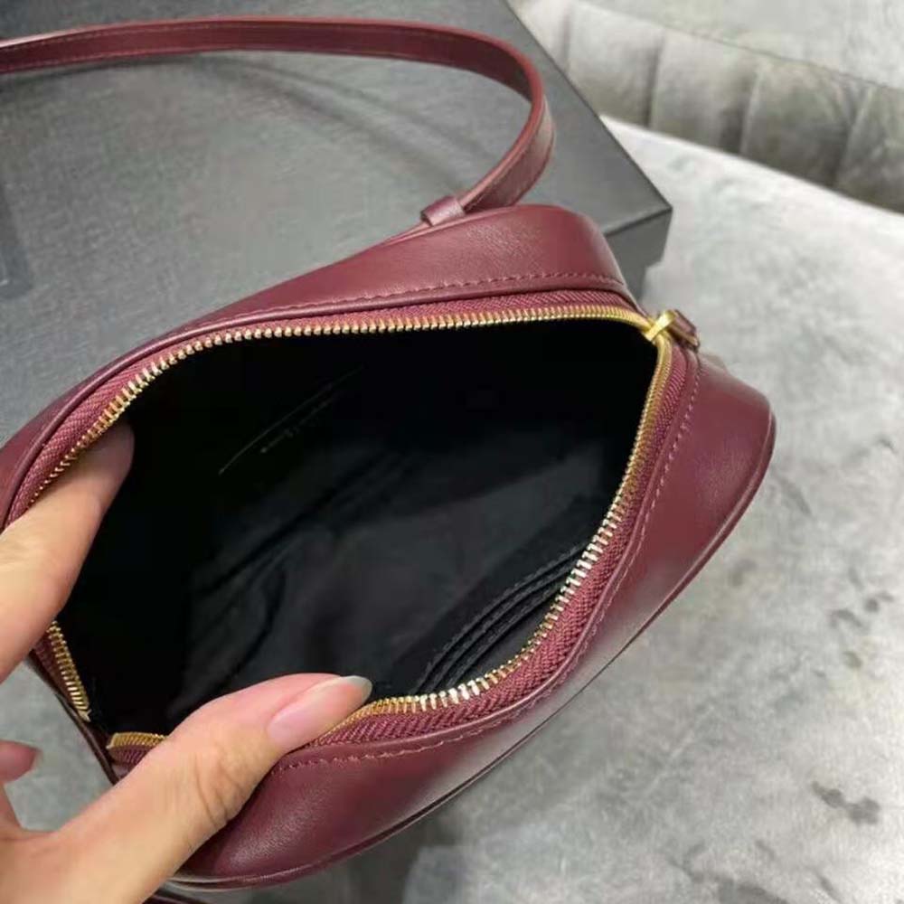 Saint Laurent YSL Women Lou Belt Bag in Matelasse Leather-Maroon - image 10