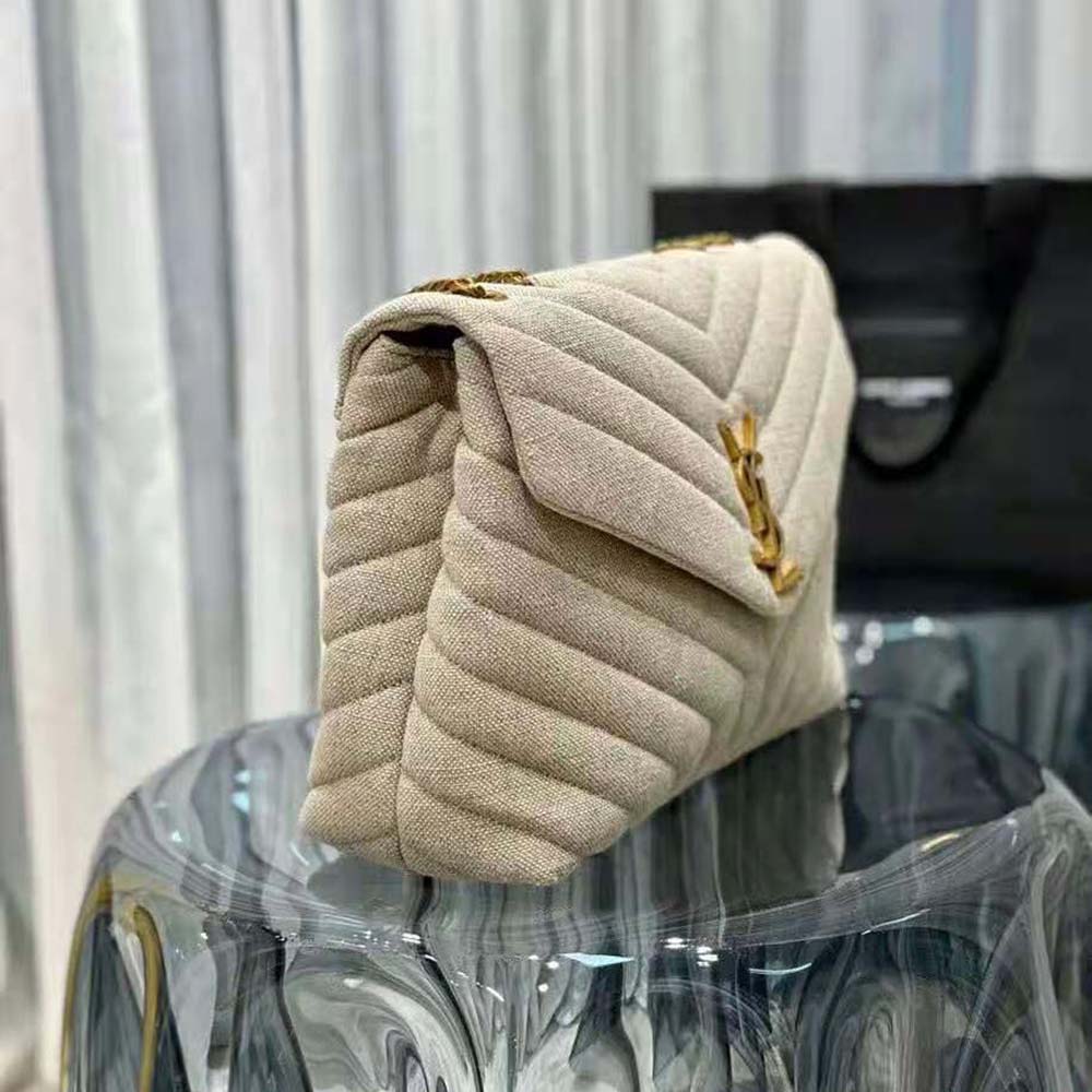 Saint Laurent YSL Women Loulou Medium in “Y” Quilted Linen - image 6