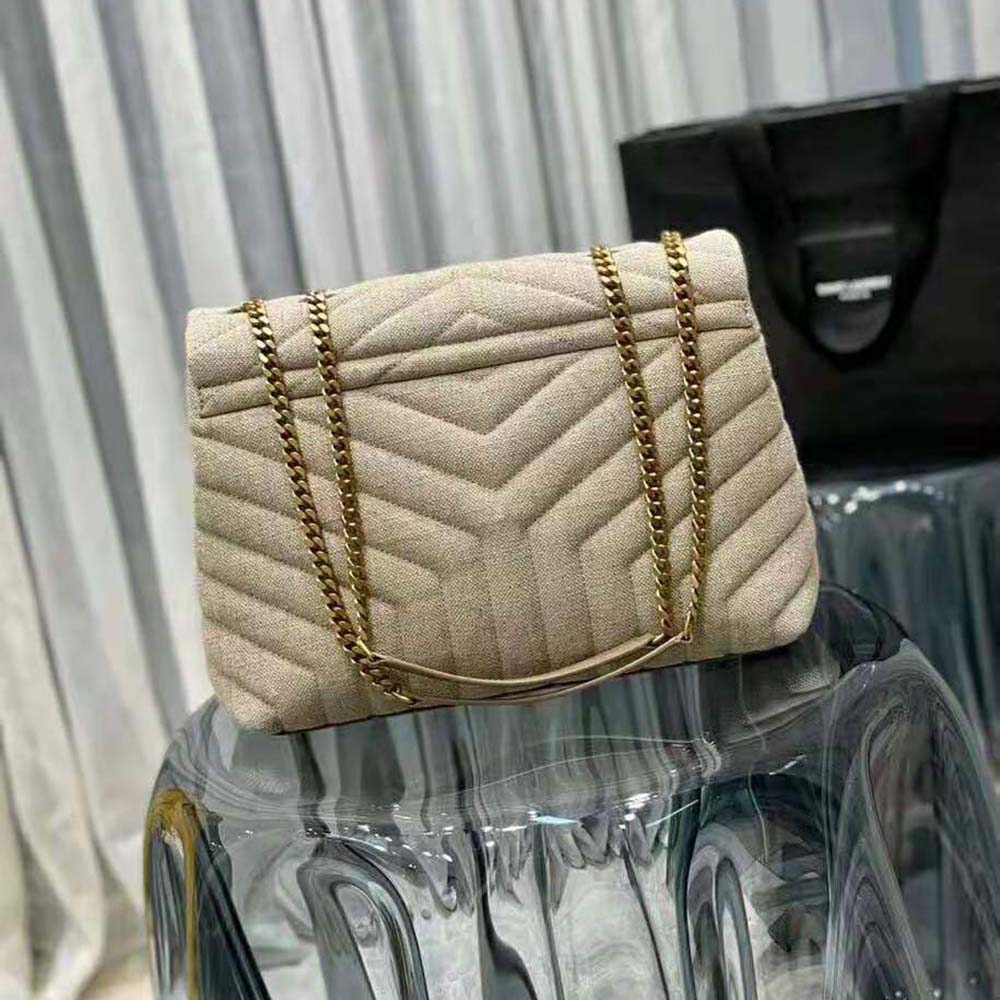 Saint Laurent YSL Women Loulou Medium in “Y” Quilted Linen - image 4