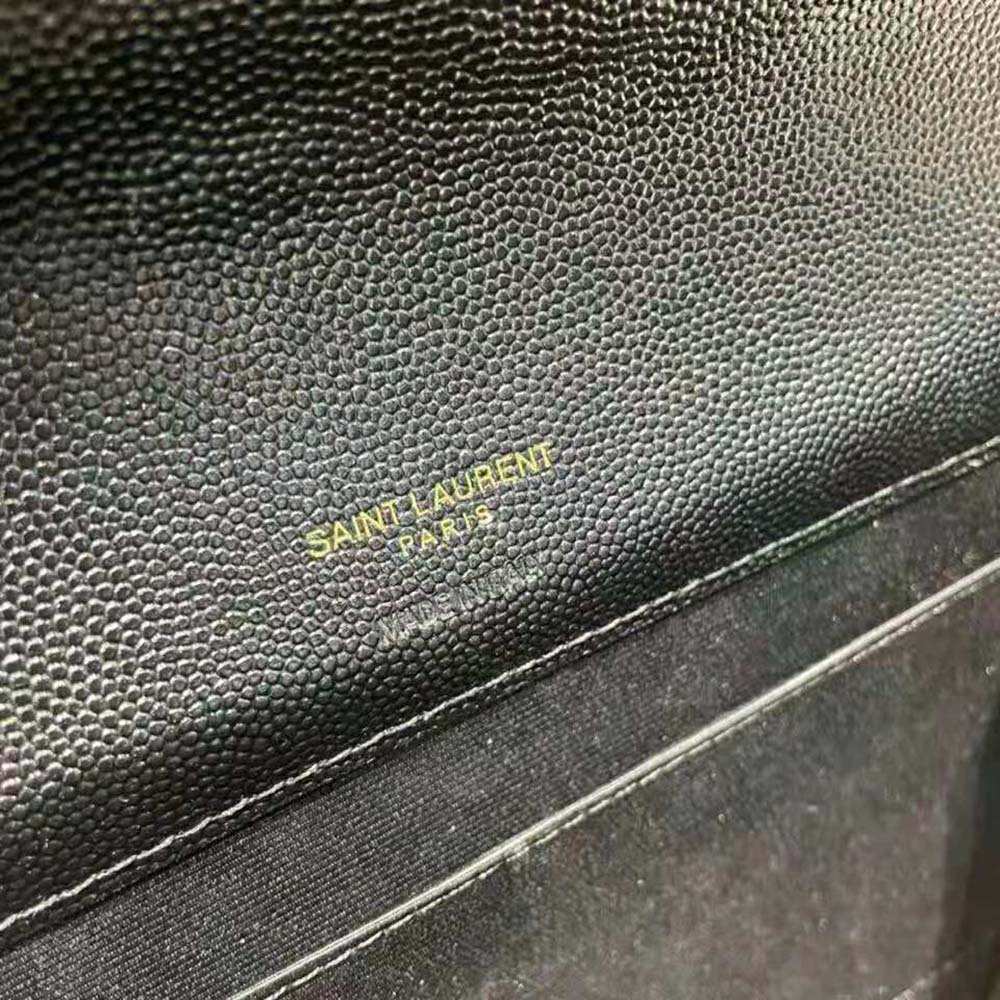 Saint Laurent YSL Women Monogram Clutch in Quilted Grain de Poudre Embossed Leather-Black - image 10