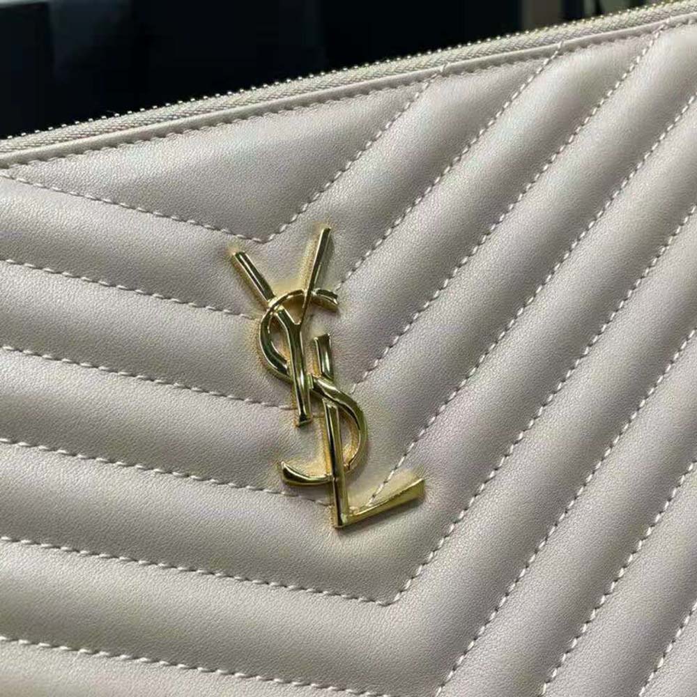 Saint Laurent YSL Women Monogram Tablet Pouch in Quilted Leather - image 9