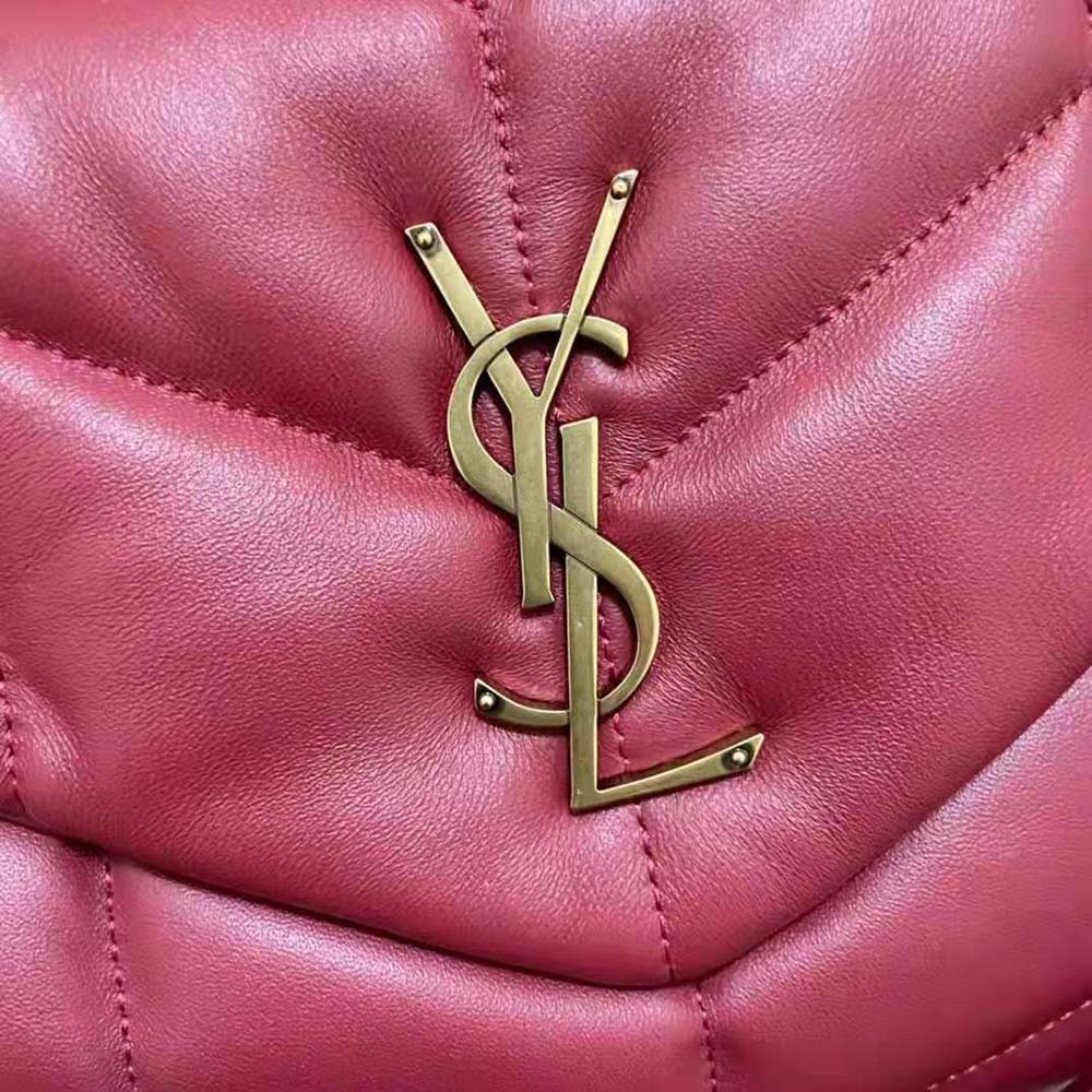 Saint Laurent YSL Women Puffer Small Bag in Quilted Lambskin- Red - image 9