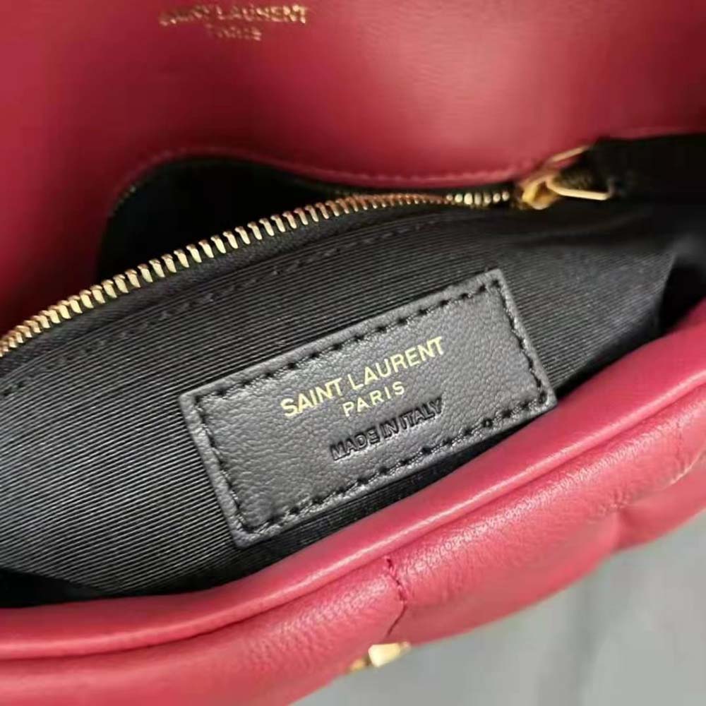 Saint Laurent YSL Women Puffer Small Bag in Quilted Lambskin- Red - image 17