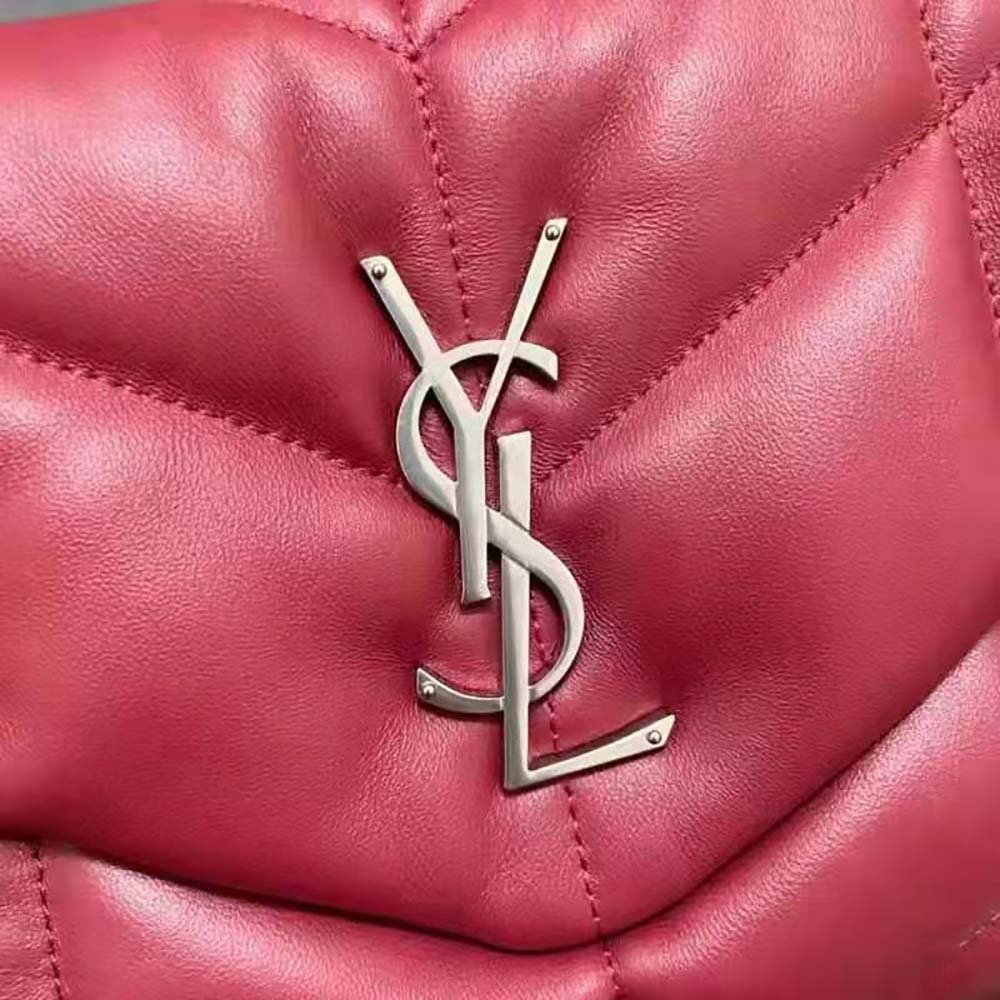 Saint Laurent YSL Women Puffer Small Bag in Quilted Lambskin- Red - image 16