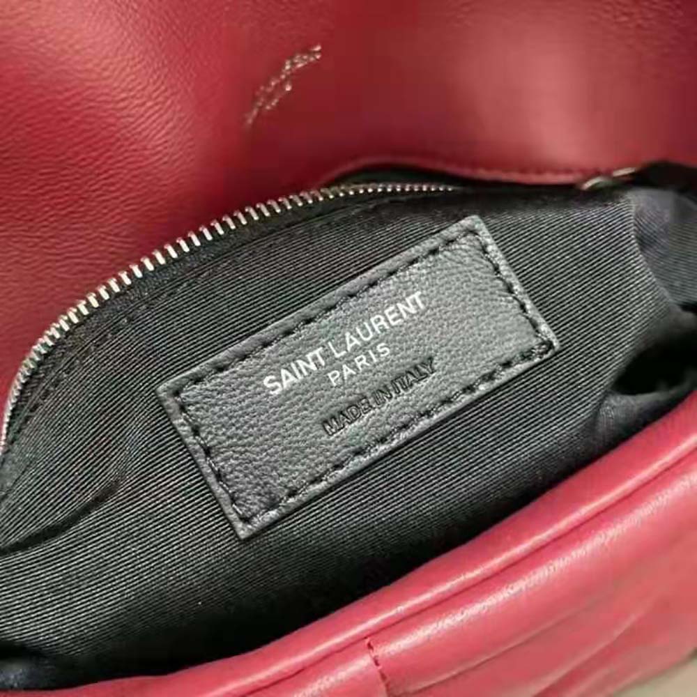 Saint Laurent YSL Women Puffer Small Bag in Quilted Lambskin- Red - image 10