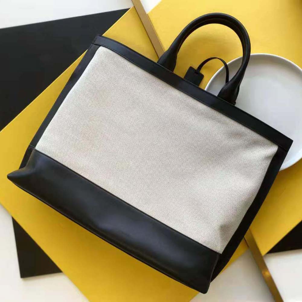 Saint Laurent YSL Women Shopping Tag in Canvas and Leather-Black - image 4