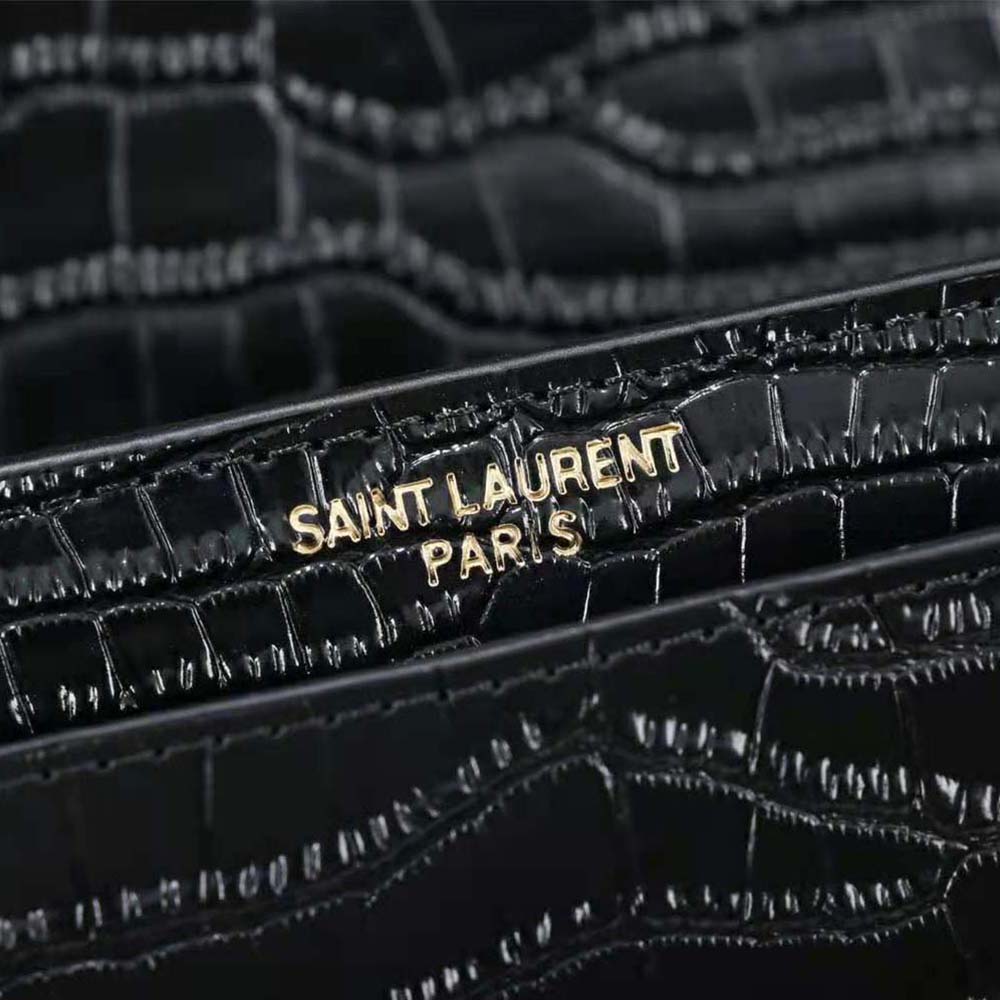 Saint Laurent YSL Women Sunset Medium in Crocodile-Embossed Shiny Leather - image 7