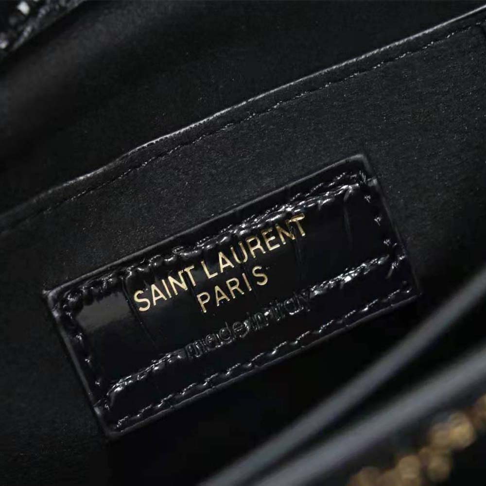 Saint Laurent YSL Women Sunset Medium in Crocodile-Embossed Shiny Leather - image 10