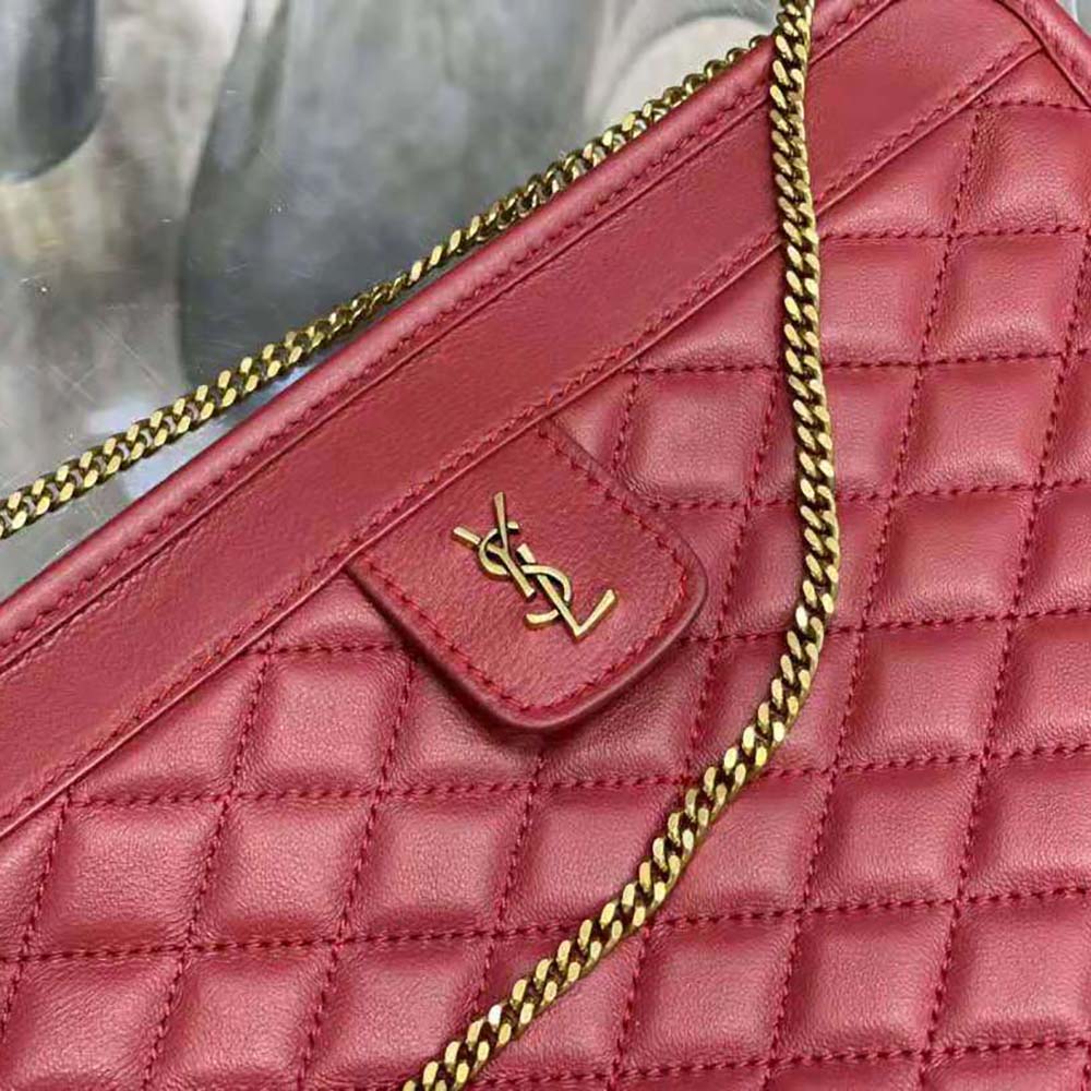 Saint Laurent YSL Women Victoire Baby Clutch in Leather-Red - image 10