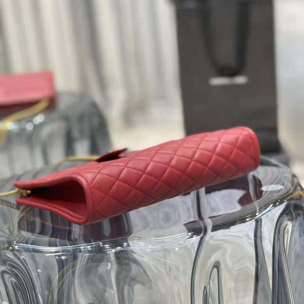 Saint Laurent YSL Women Victoire Baby Clutch in Leather-Red - image 6