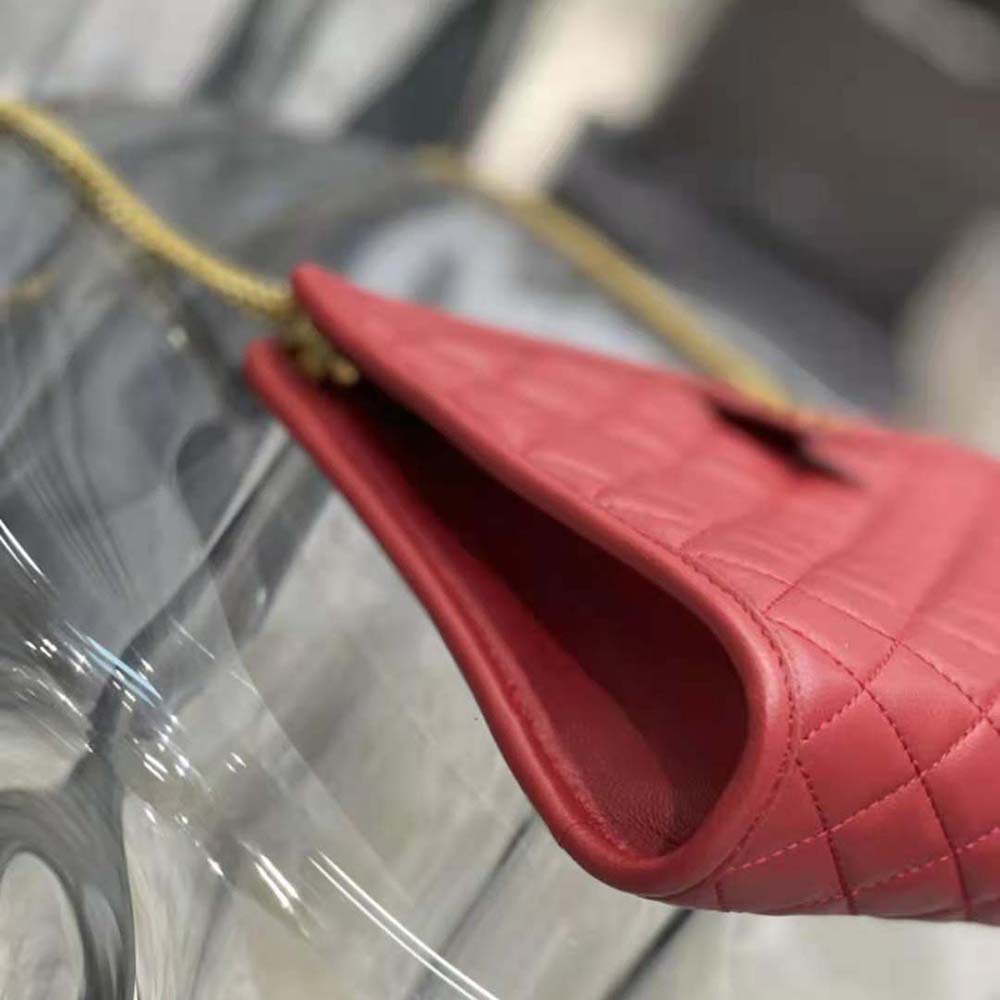 Saint Laurent YSL Women Victoire Baby Clutch in Leather-Red - image 7