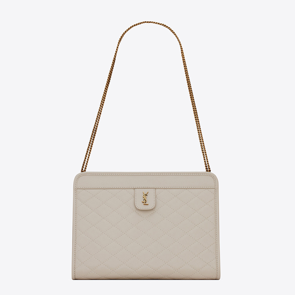 Saint Laurent YSL Women Victoire Baby Clutch in Leather-White - image 1