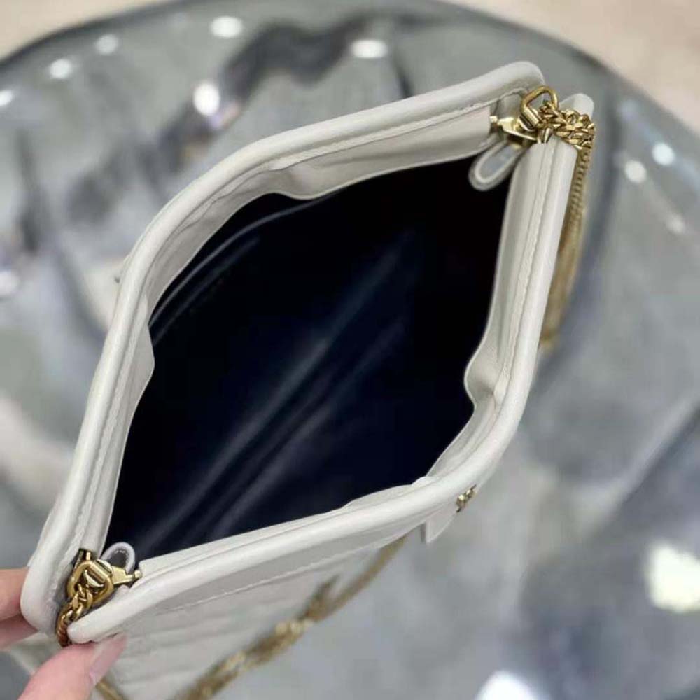 Saint Laurent YSL Women Victoire Baby Clutch in Leather-White - image 9