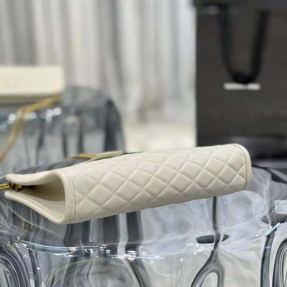 Saint Laurent YSL Women Victoire Baby Clutch in Leather-White - image 7