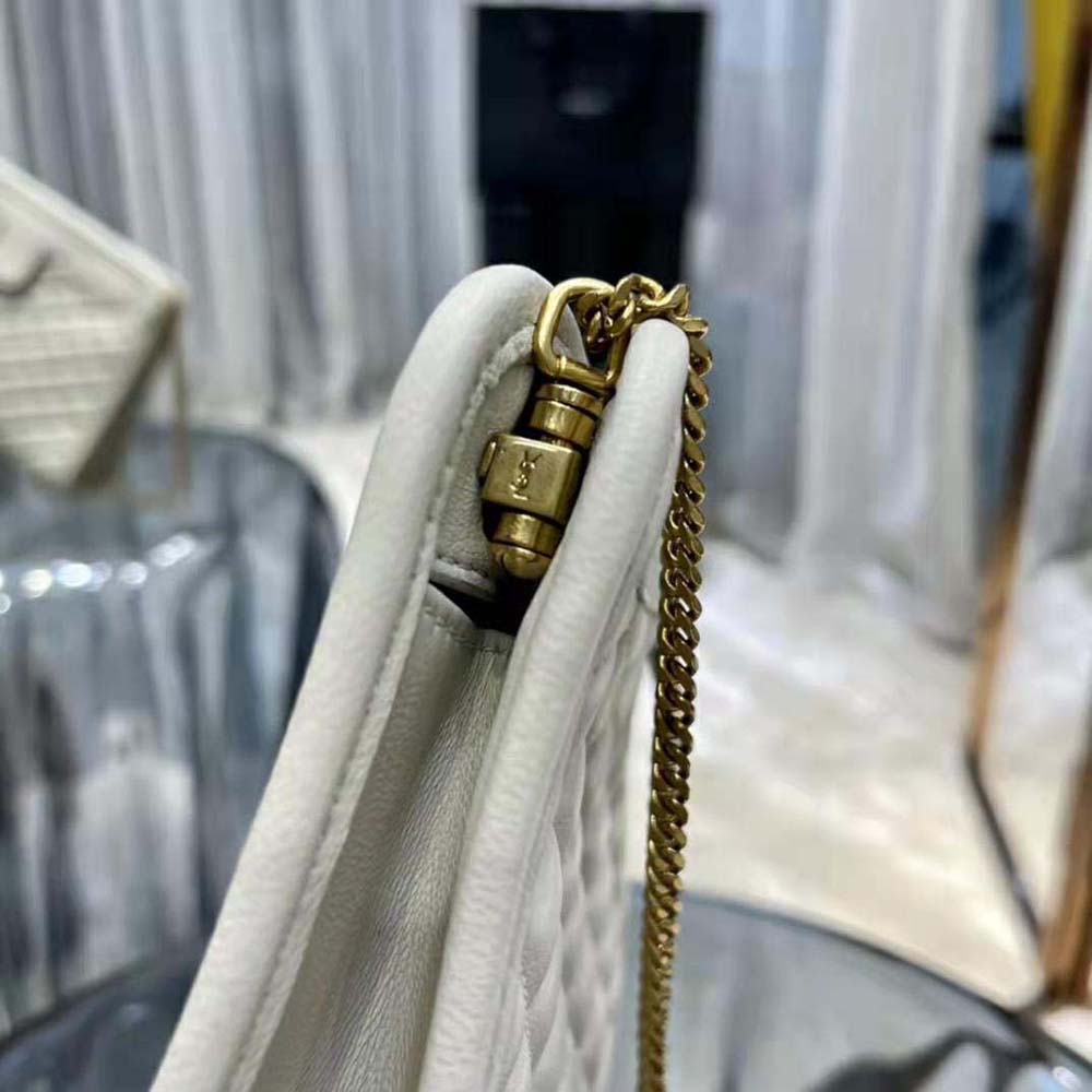 Saint Laurent YSL Women Victoire Baby Clutch in Leather-White - image 10