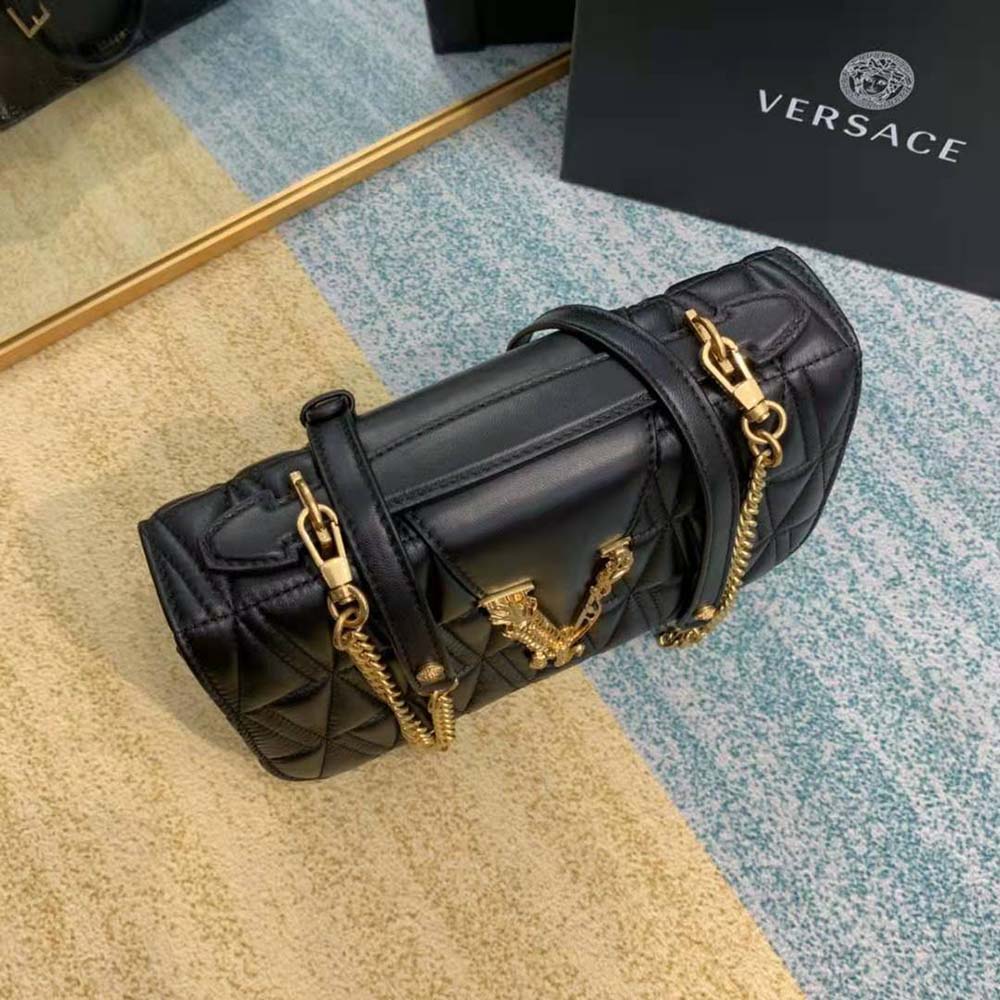 Versace Women Virtus Quilted Shoulder Bag-Black - image 6