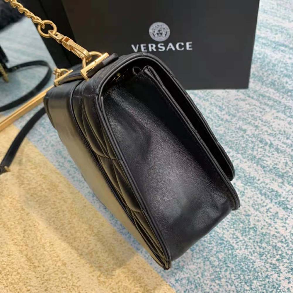 Versace Women Virtus Quilted Shoulder Bag-Black - image 7