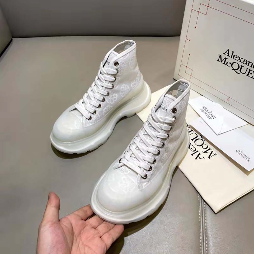 Alexander Mcqueen Women Tread Slick Boot-White - image 4