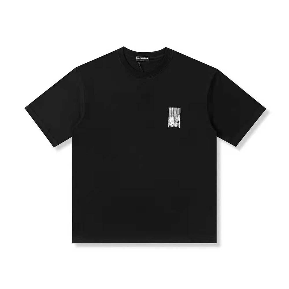 Close-up detail of barcode print on Balenciaga Women Barcode Wide Fit T-Shirt