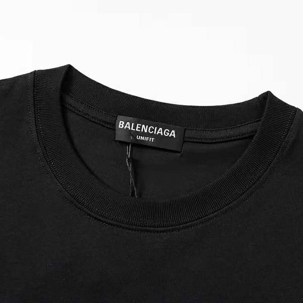 Balenciaga Women Barcode Wide Fit T-Shirt in Black and White Vintage Jersey - image 4