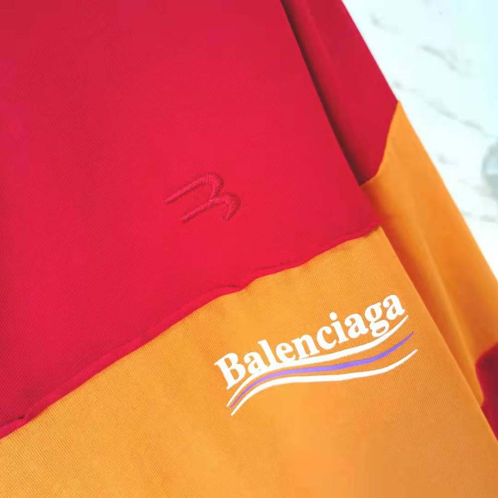 Balenciaga Women Patchwork Polo in Raspberry/White - image 10
