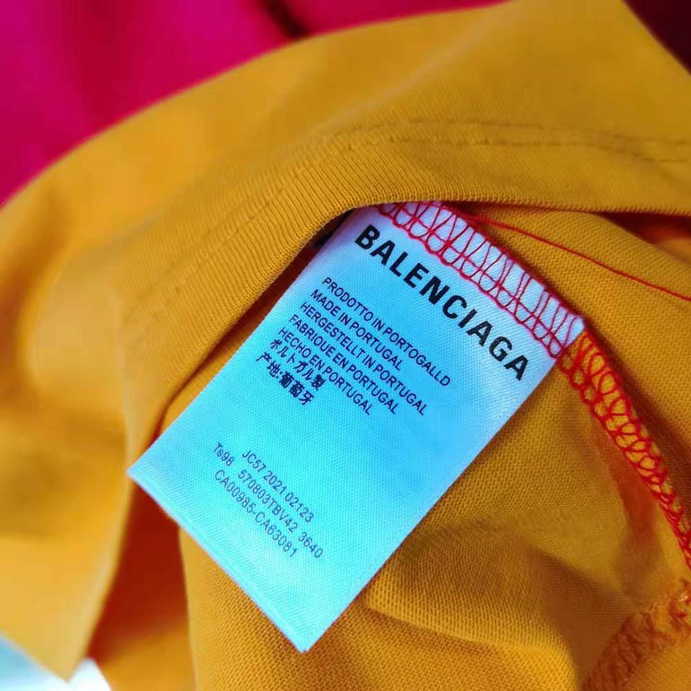 Balenciaga Women Patchwork Polo in Raspberry/White - image 9
