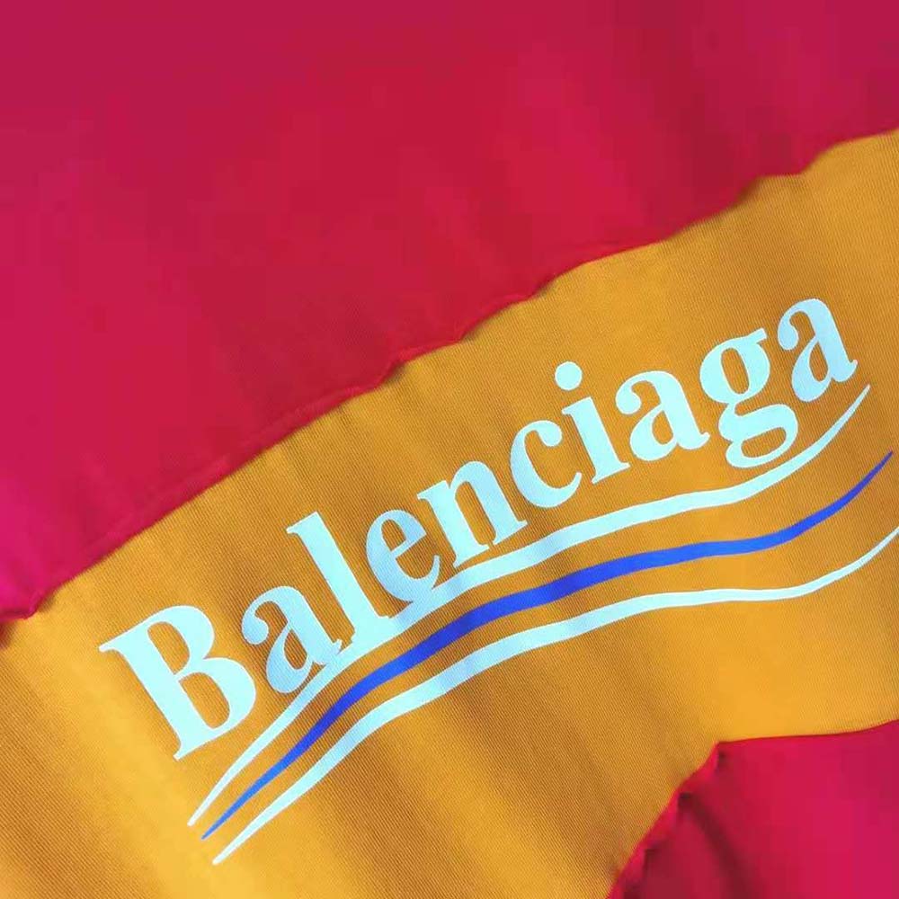 Balenciaga Women Patchwork Polo in Raspberry/White - image 8