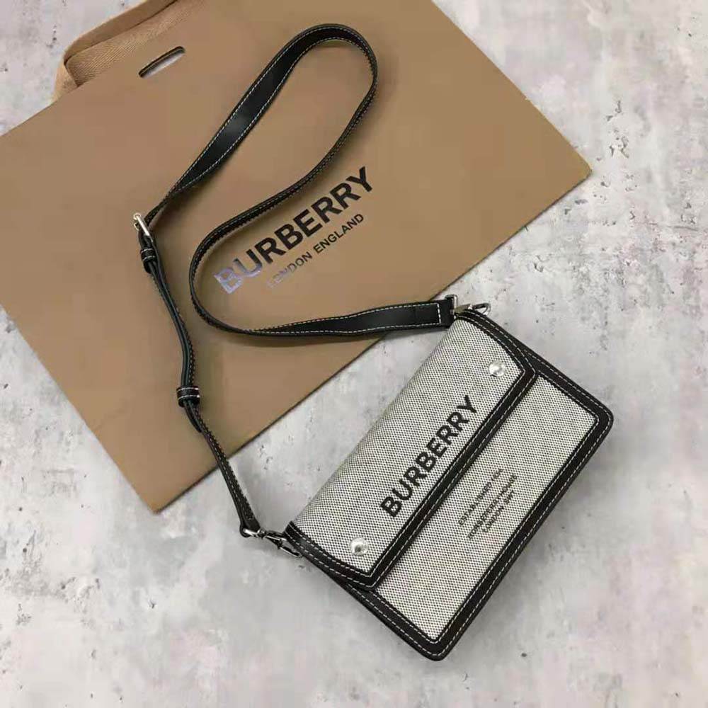 Burberry Men Horseferry Print Canvas and Leather Crossbody Bag - image 5