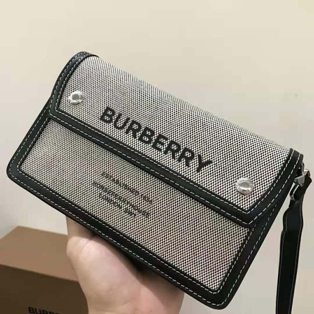Burberry Men Horseferry Print Canvas and Leather Crossbody Bag - image 6