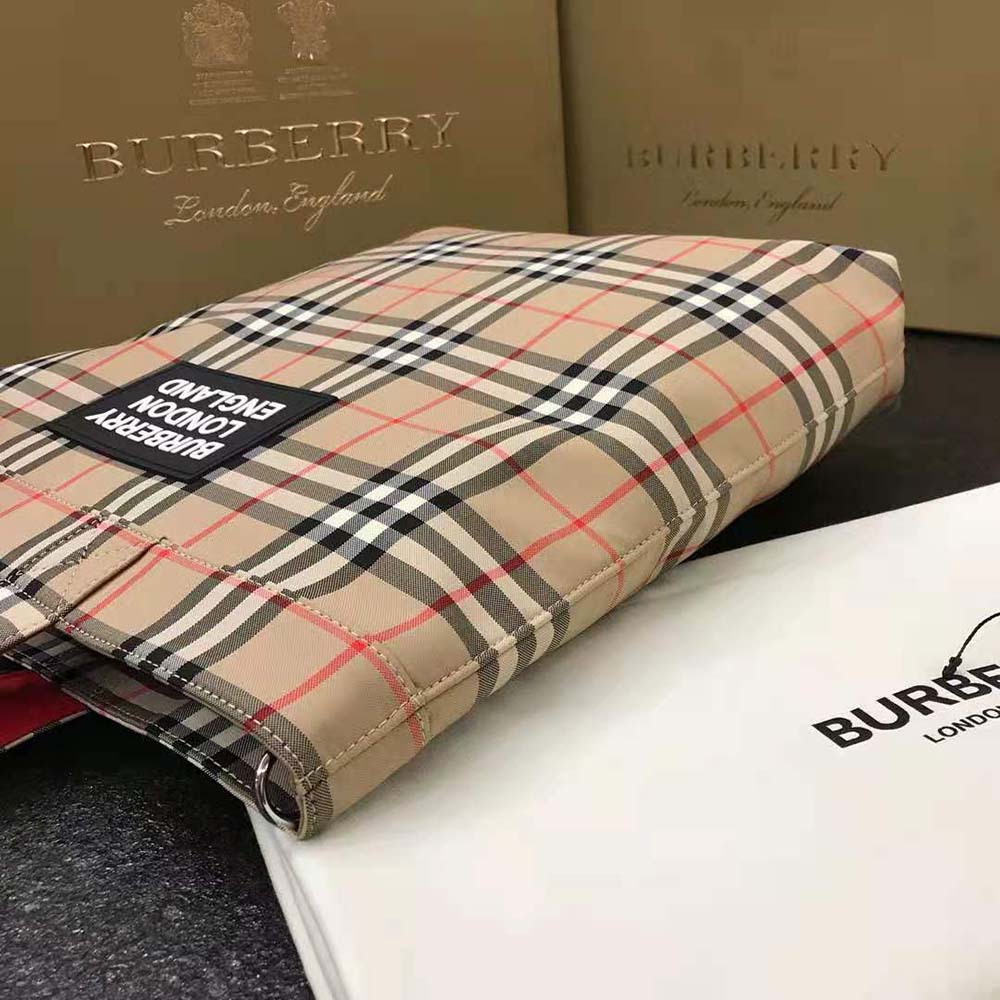Burberry Men Logo Applique Vintage Check Cotton Blend Tote - image 4