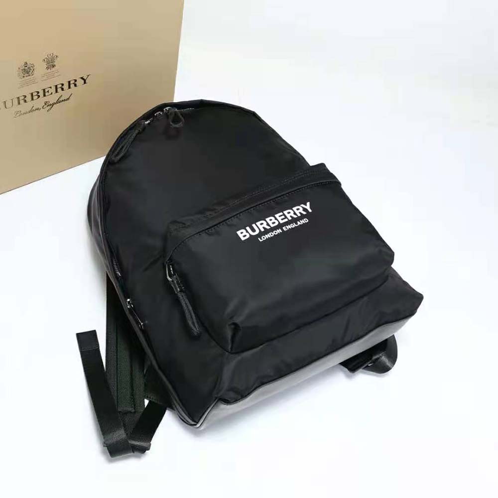 Burberry Men Logo Print ECONYL Backpack-Black - image 4