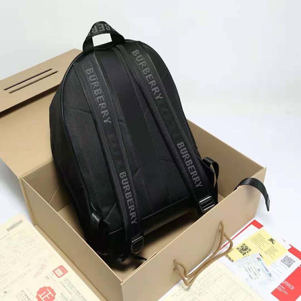 Burberry Men Logo Print ECONYL Backpack-Black - image 6