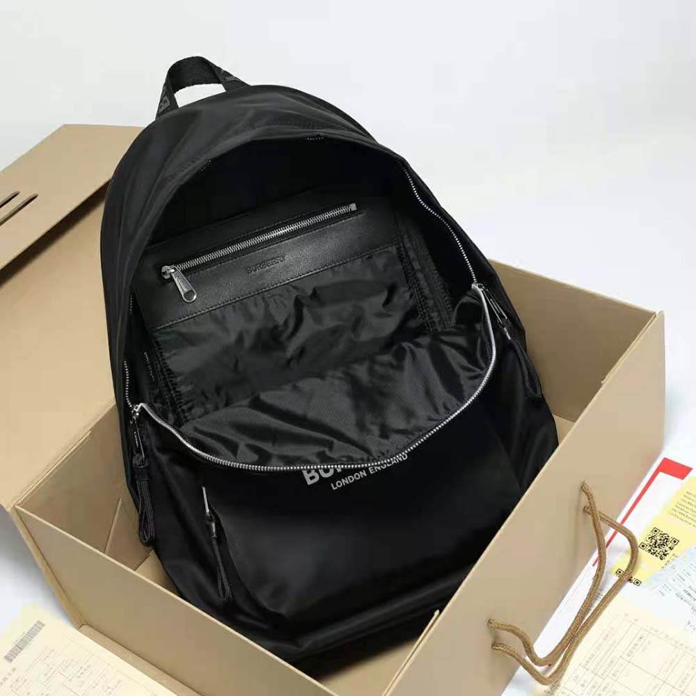 Burberry Men Logo Print ECONYL Backpack-Black - image 7