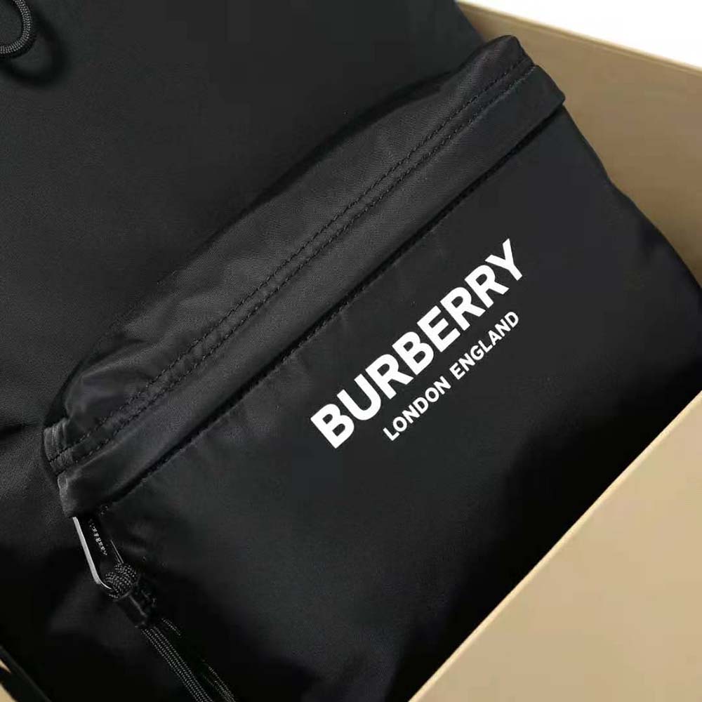 Burberry Men Logo Print ECONYL Backpack-Black - image 8