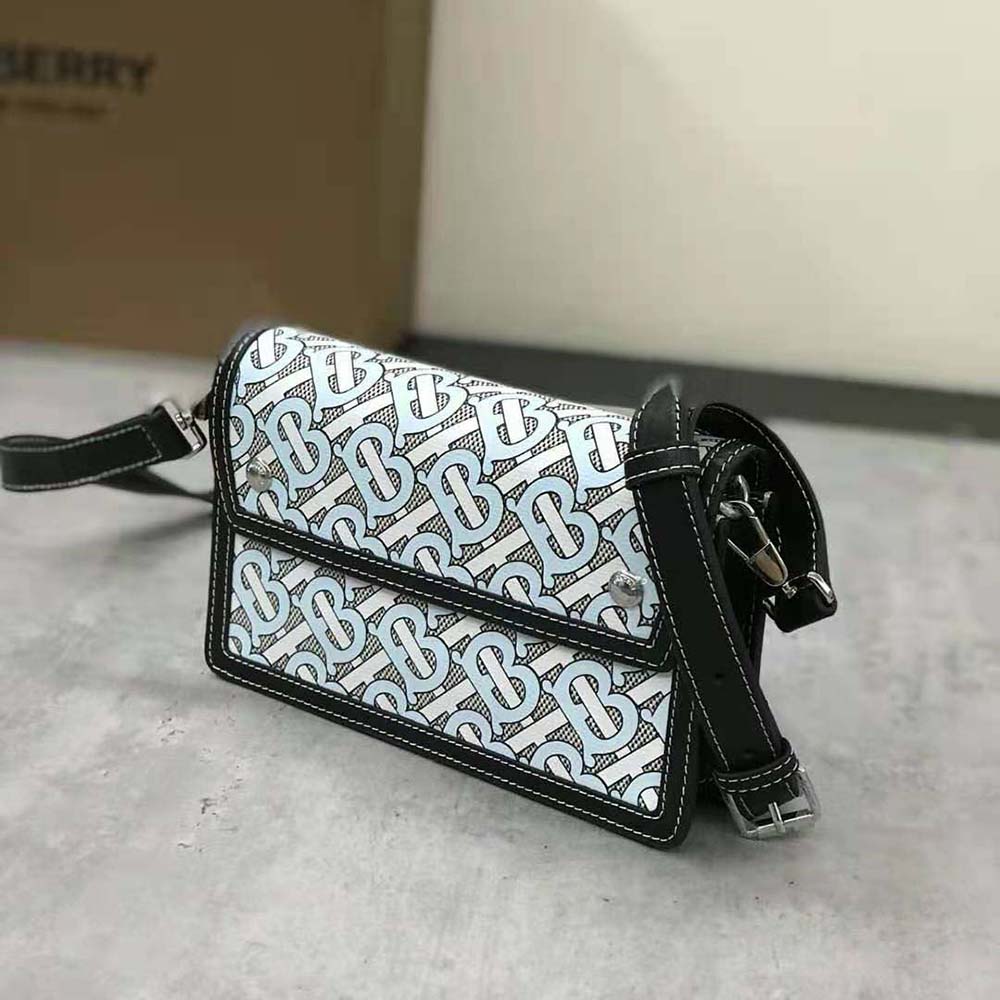 Burberry Men Monogram Print Canvas and Leather Crossbody Bag - image 4